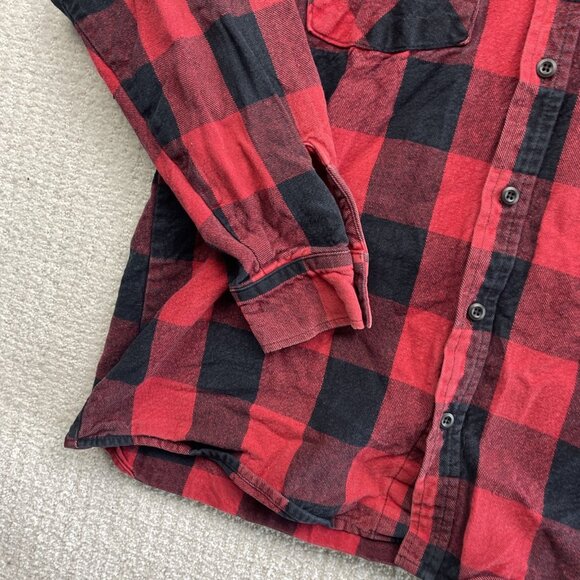 Big Bill Men Plaid Brawny Red Work Flannel Shirt Heavyweight Made In Canada Read - Picture 6 of 14